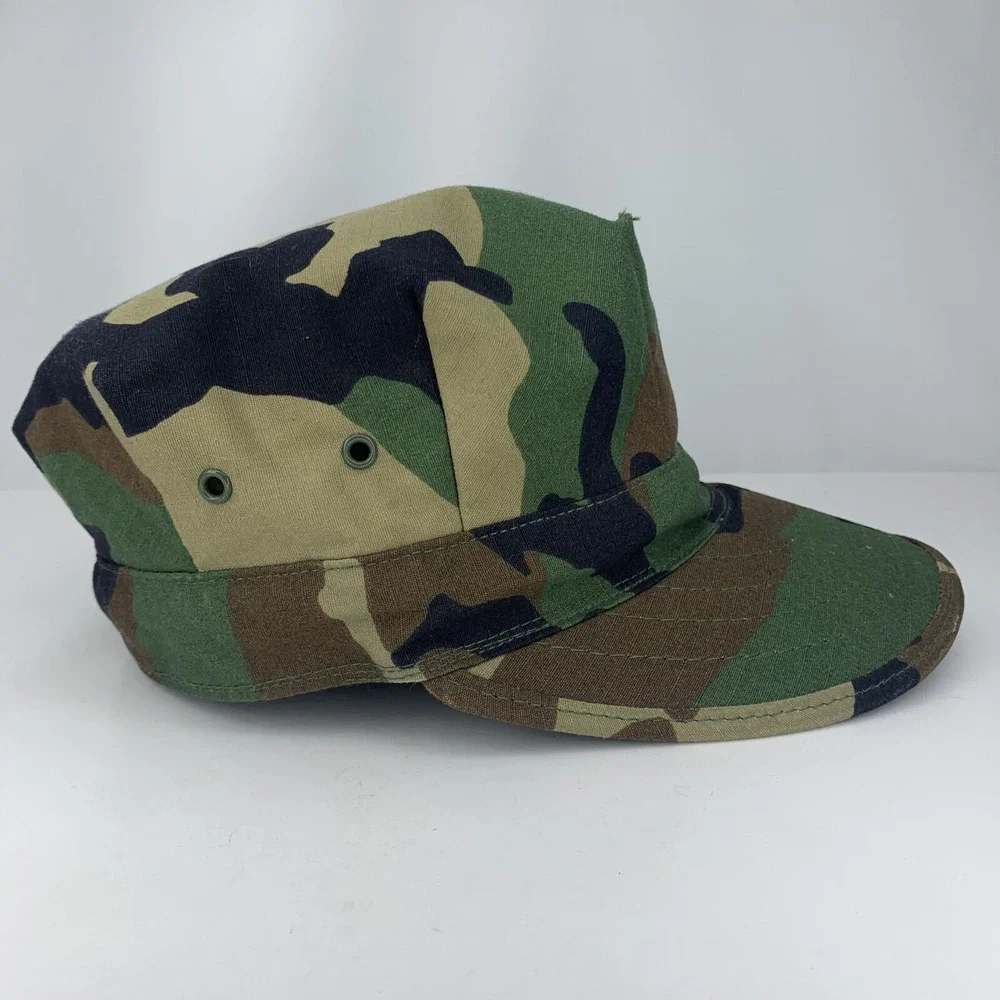 US Marine Corps USMC Small Utility Cap Woodland Camo 8 Point Hat Made In USA